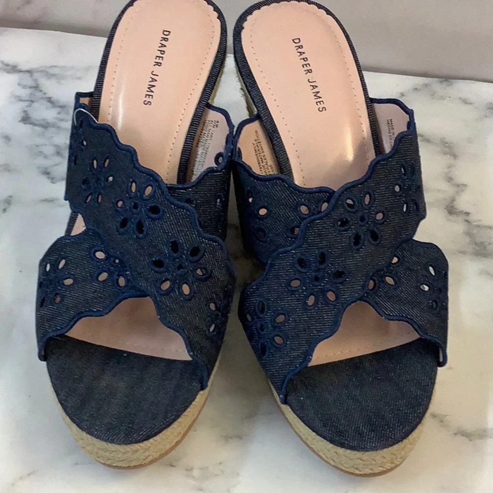 Draper James Emily Women's Wedge Shoes Blue Size 9